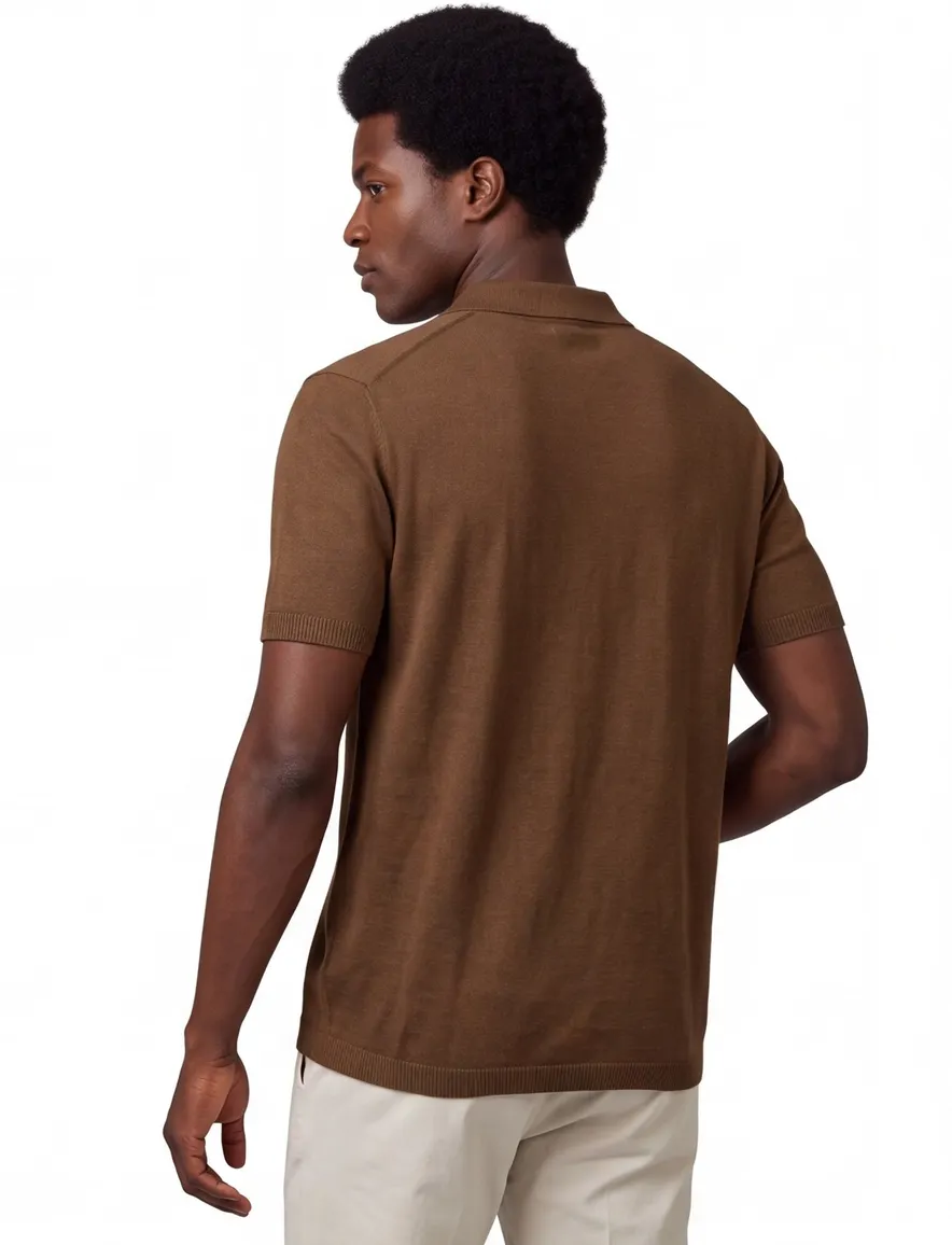poloshirt extra lang bruin Portofino
