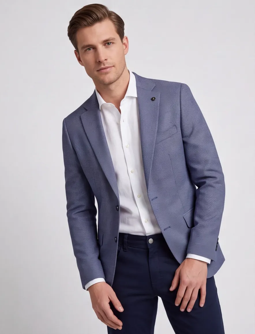 Carl Gross Sakko colbert Theo blauw modern fit