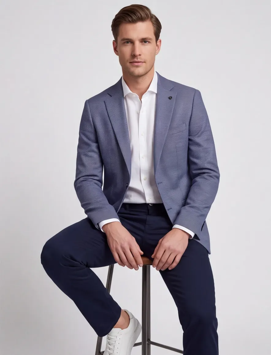Carl Gross Sakko colbert Theo blauw modern fit