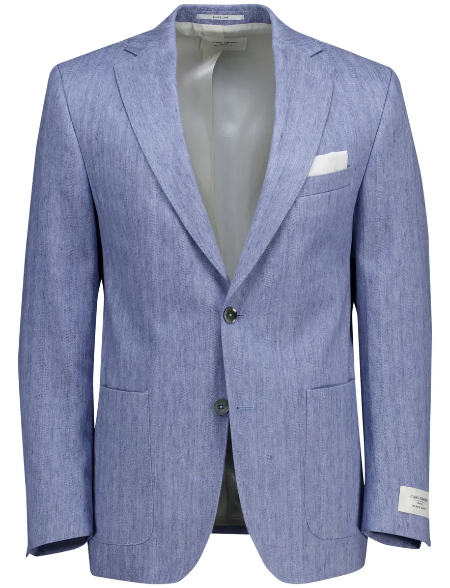 Carl Gross Sakko colbert blauw normale fit linnen