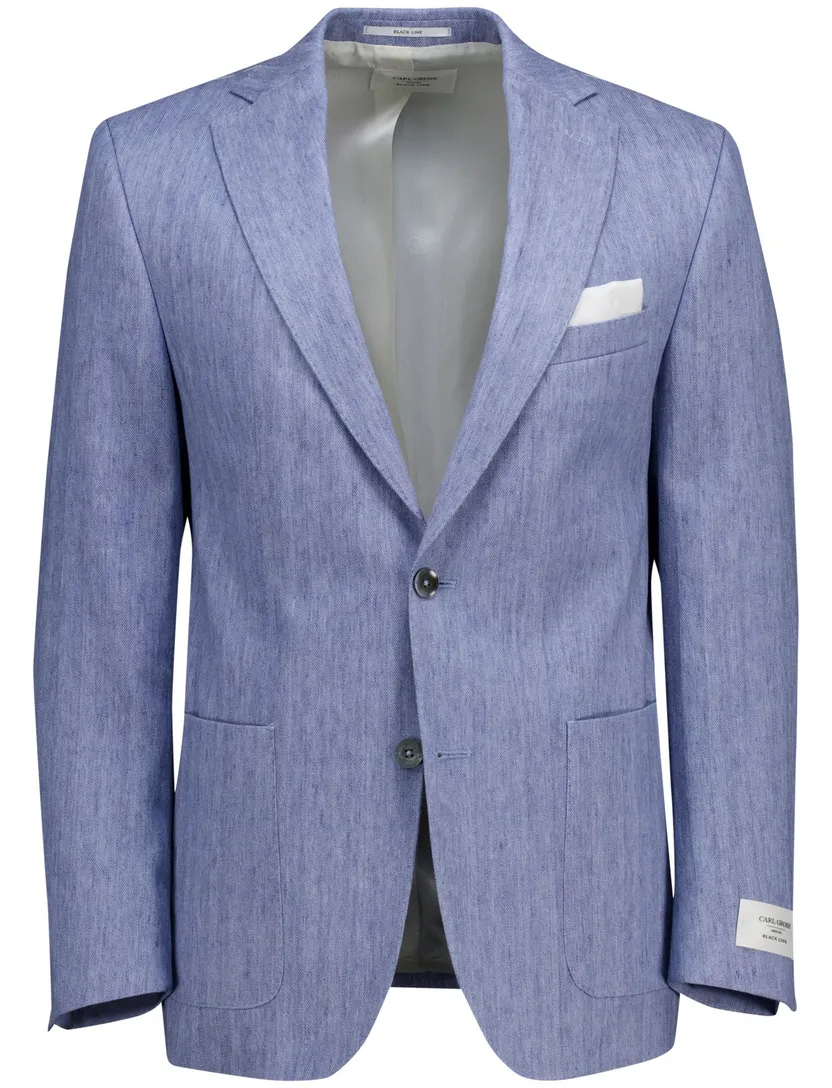 linnen Carl Gross Sakko colbert blauw normale fit
