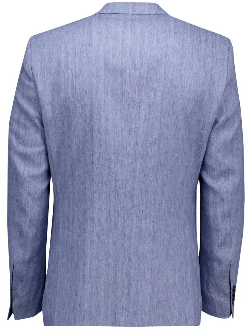 linnen Carl Gross Sakko colbert blauw normale fit