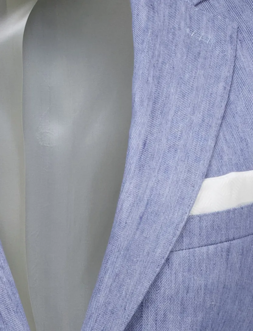 linnen Carl Gross Sakko colbert blauw normale fit