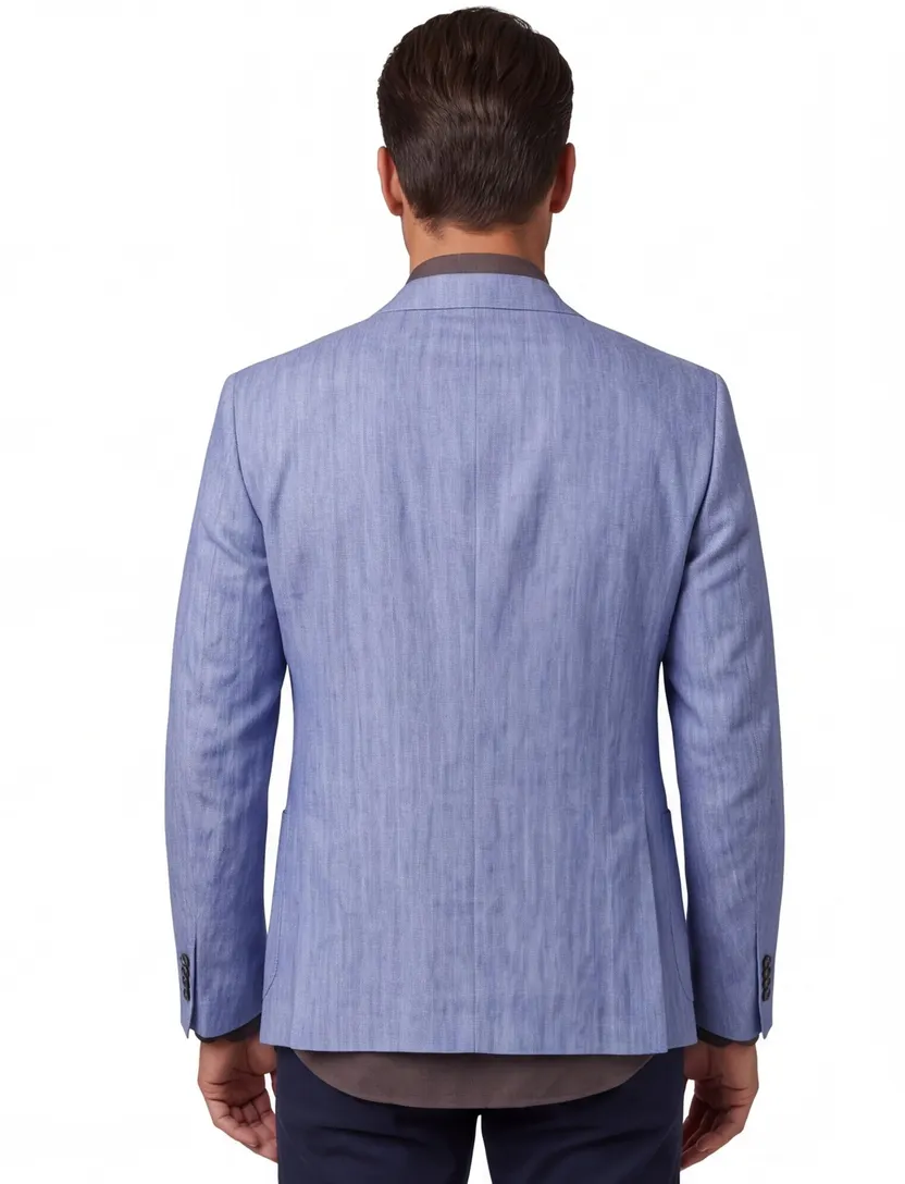 linnen Carl Gross Sakko colbert blauw normale fit