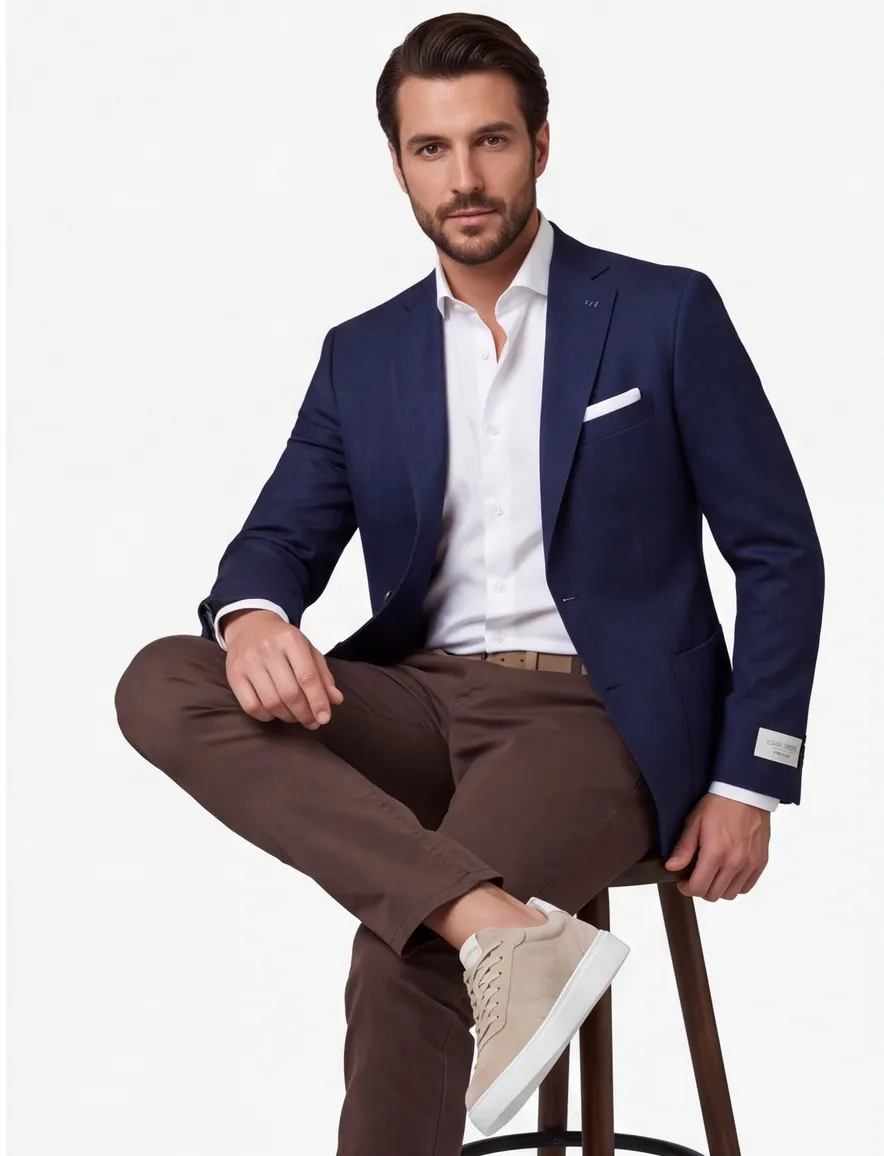 Carl Gross Sakko colbert effen donkerblauw normale fit