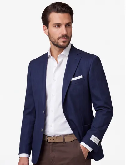 Carl Gross linnen Carl Gross Sakko colbert donkerblauw normale fit