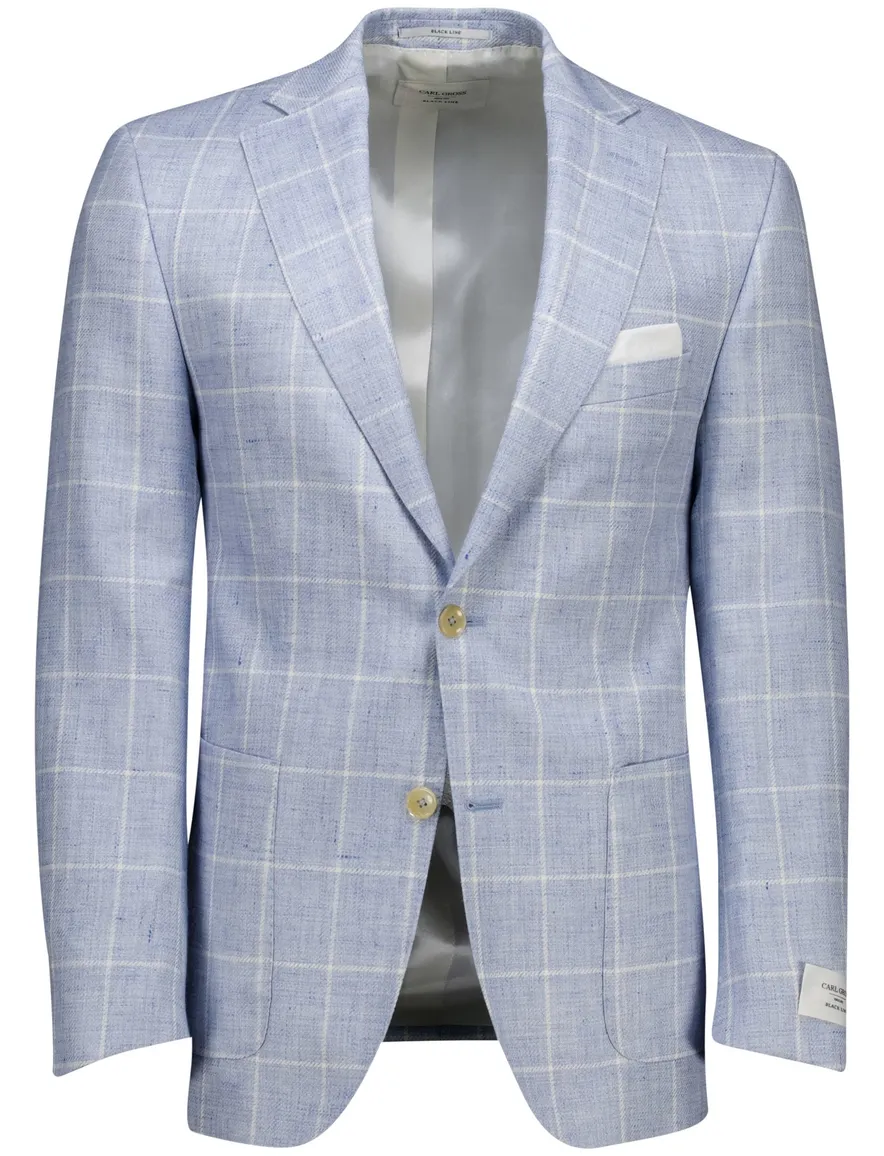 Carl Gross Sakko modern fit colbert blauw geruit