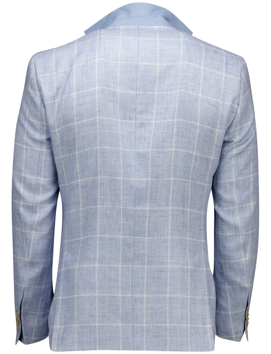 Carl Gross Sakko modern fit colbert blauw geruit