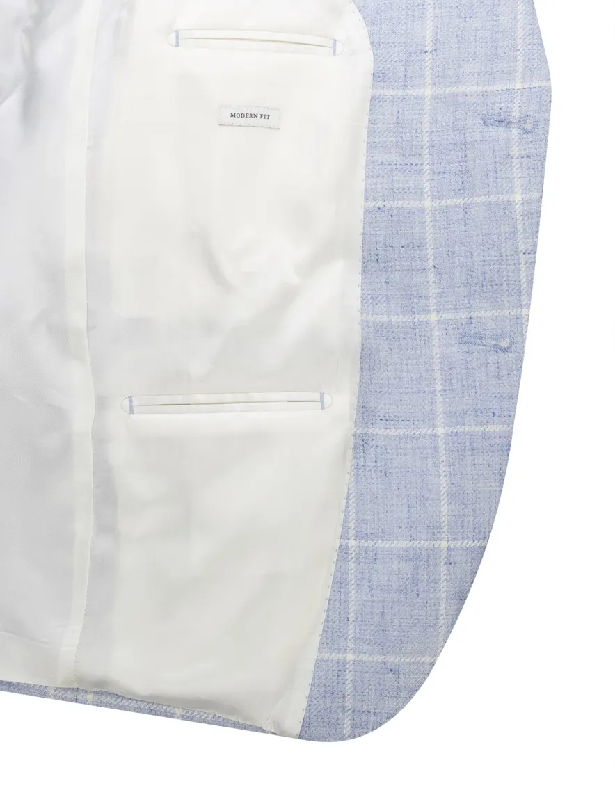 Carl Gross Sakko modern fit colbert blauw geruit