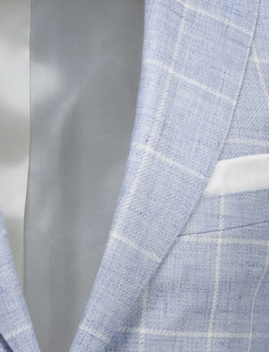 Carl Gross Sakko modern fit colbert blauw geruit