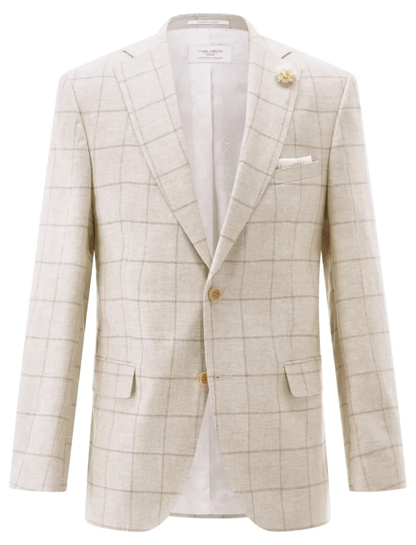 Carl Gross colbert normale fit beige geruit