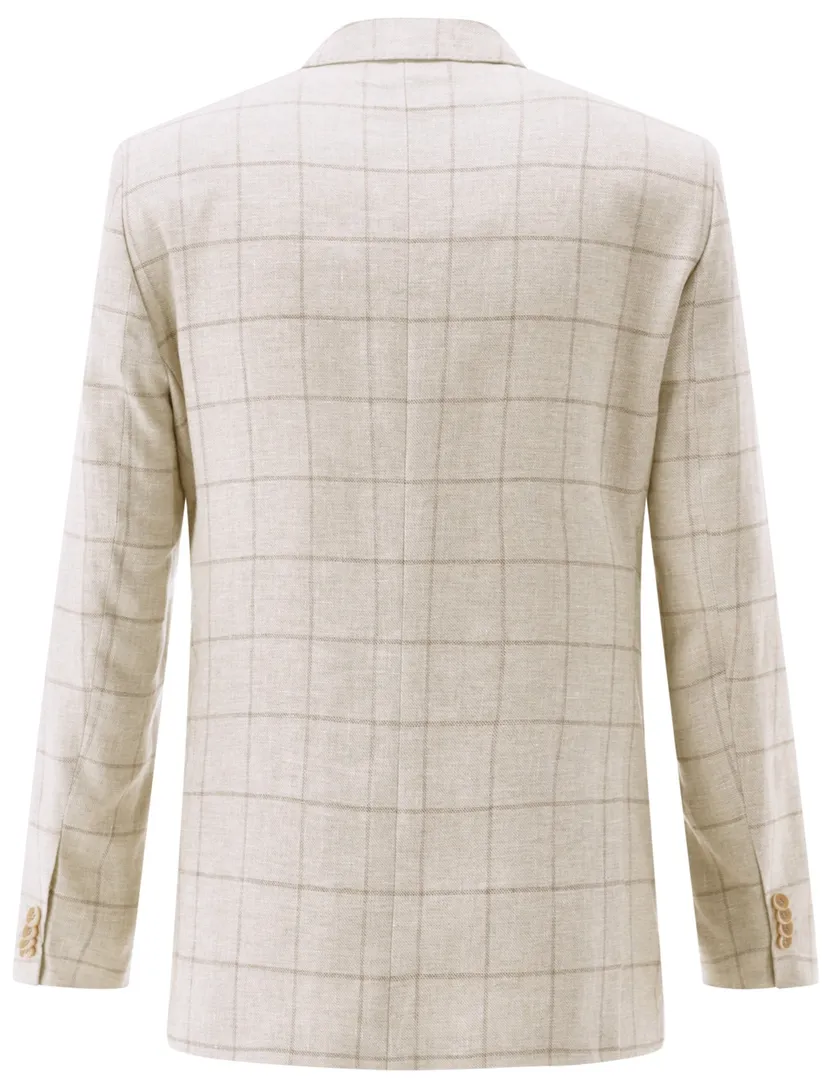 Carl Gross colbert normale fit beige geruit