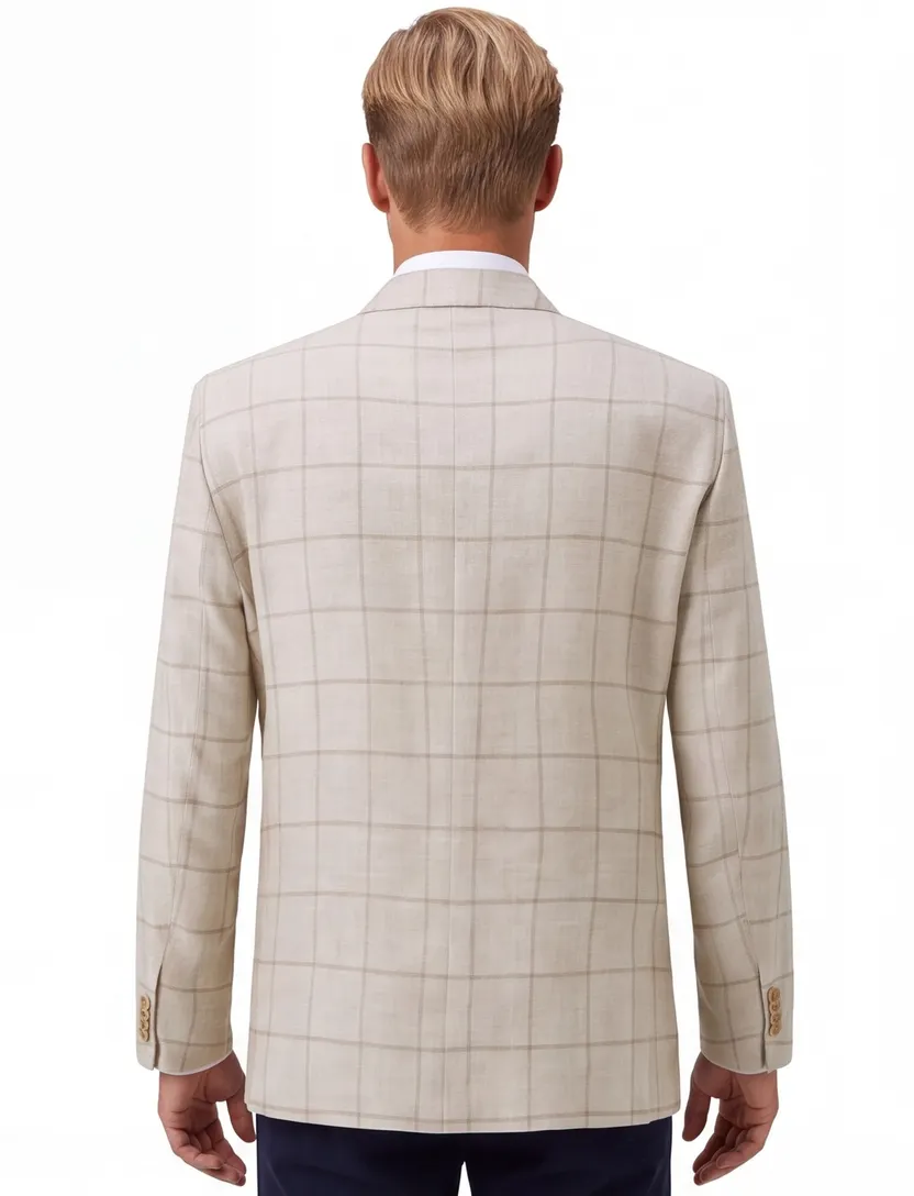 Carl Gross colbert normale fit beige geruit