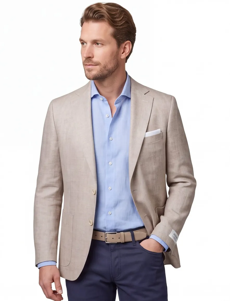 Carl Gross colbert gemeleerd beige normale fit