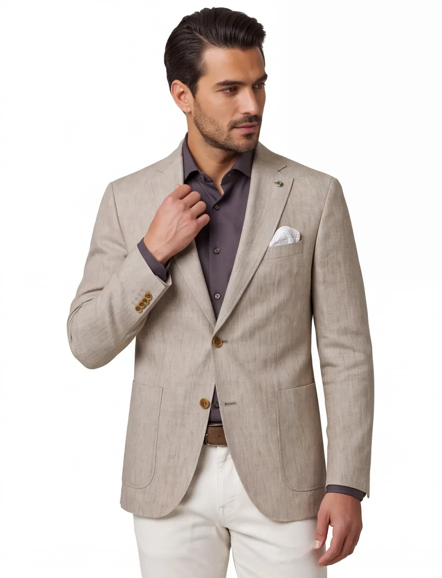 Carl Gross colbert Tebbo-G beige linnen