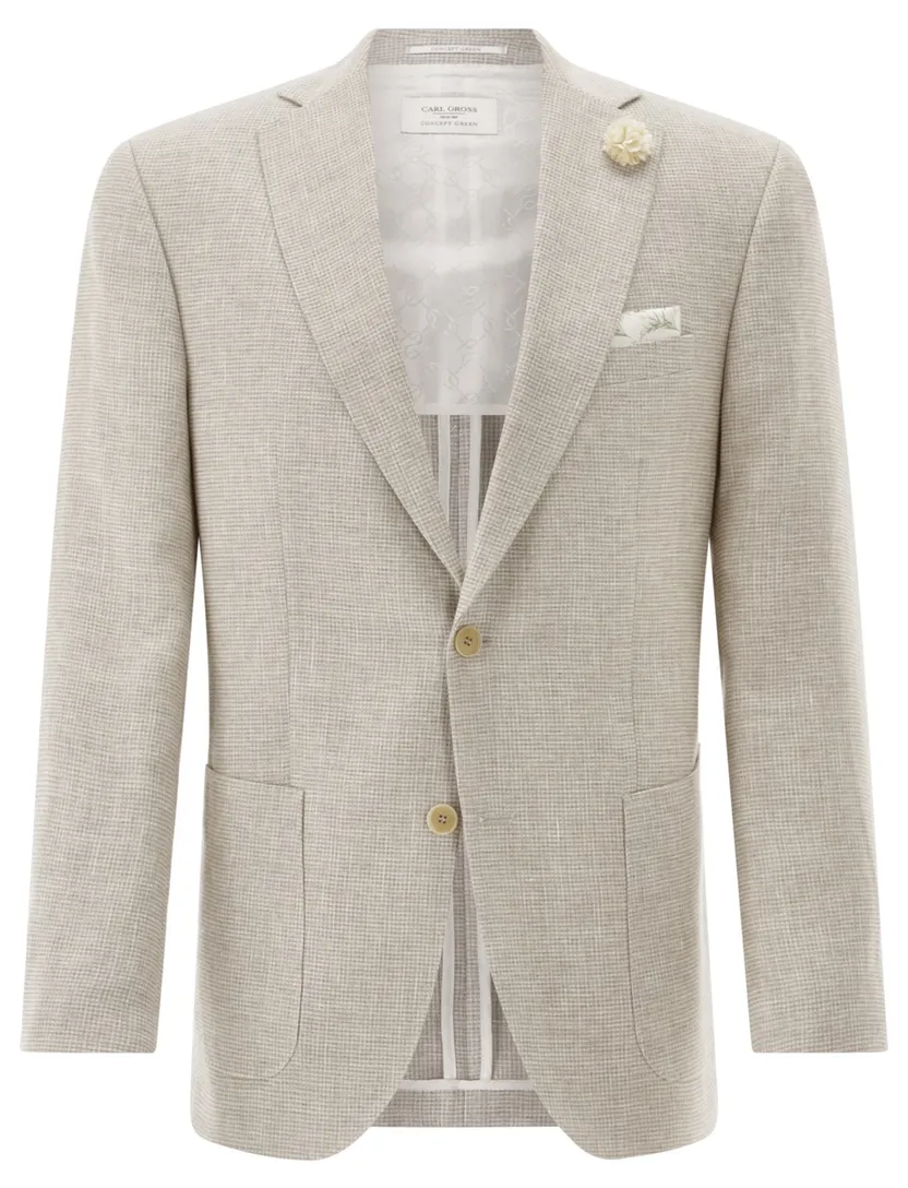 Carl Gross colbert beige geruit normale fit