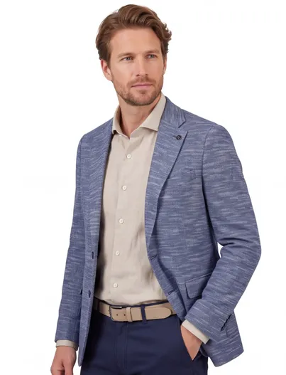 Carl Gross Carl Gross Sakko colbert blauw gemeleerd normale fit