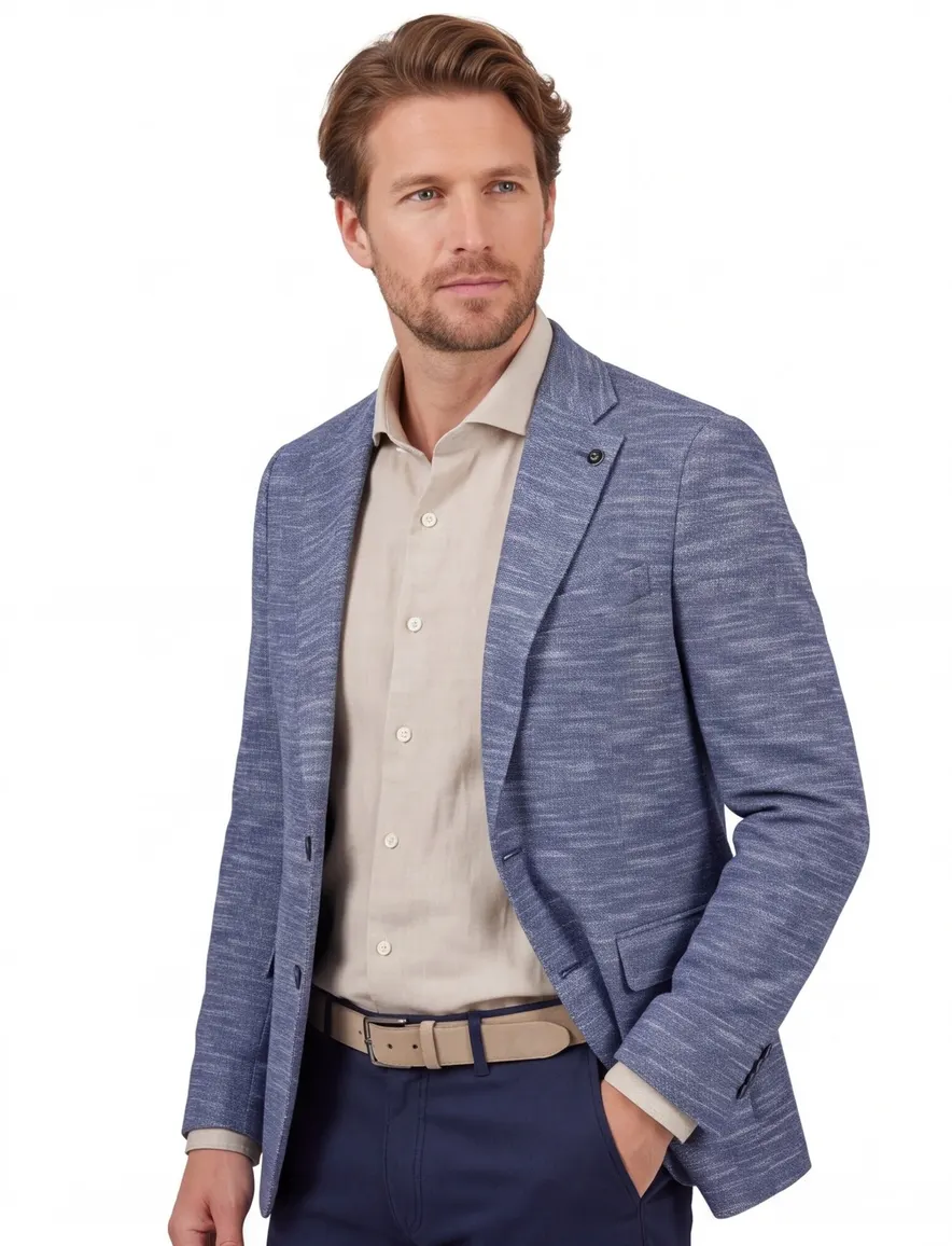Carl Gross Sakko colbert Faith-J blauw gemeleerd