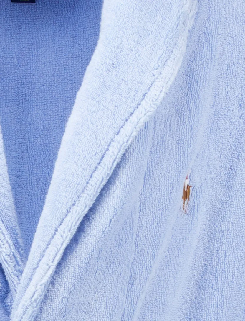 katoenen Polo Ralph Lauren badjas effen blauw