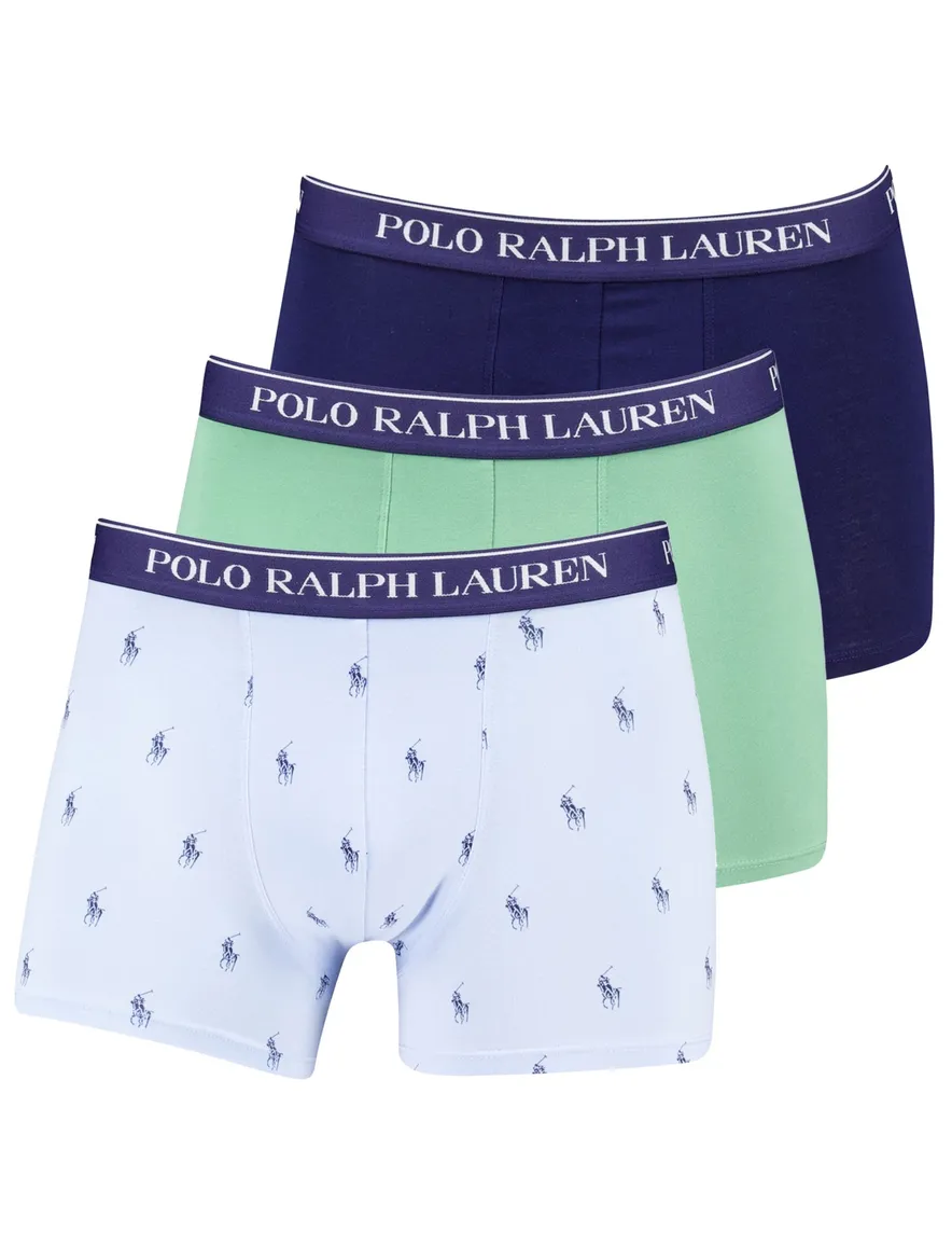 Polo Ralph Lauren boxershorts 3-pack groen-blauw katoen