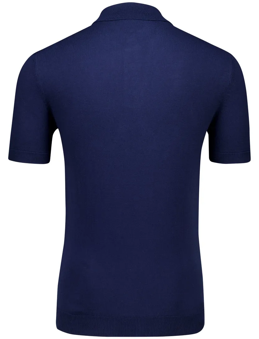 Portofino polo effen donkerblauw korte mouw