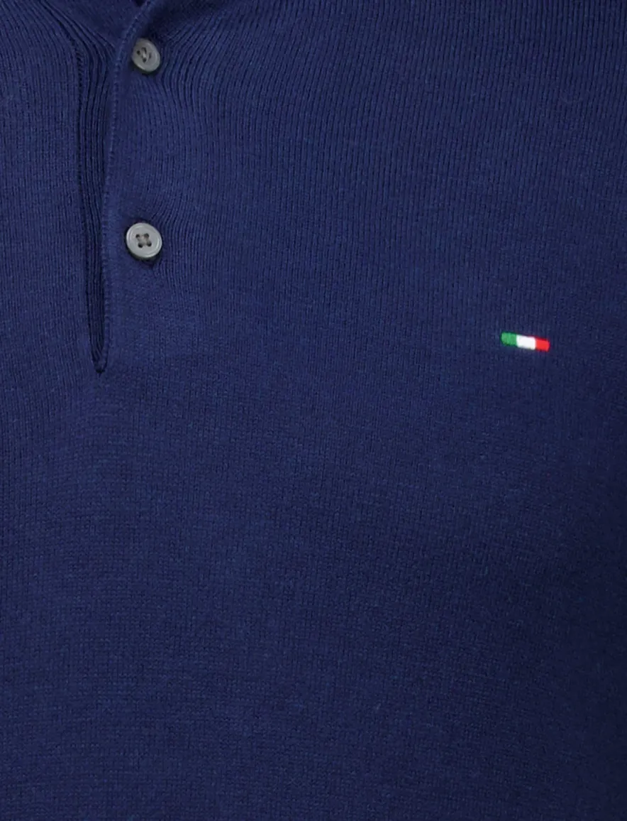 Portofino polo donkerblauw korte mouw effen katoen