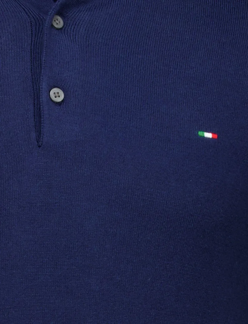 Portofino polo effen donkerblauw korte mouw