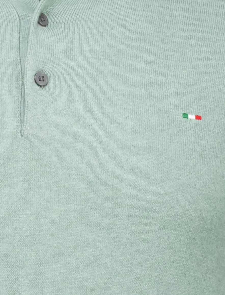 Portofino polo lichtgroen 3-knoops gemeleerd katoen