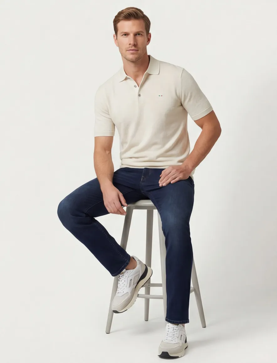 poloshirt korte mouw creme Portofino