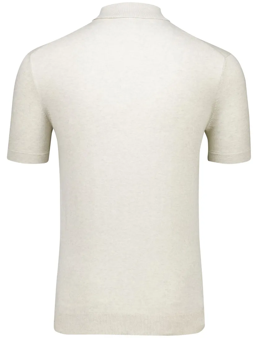 poloshirt korte mouw Portofino creme normale gemeleerd