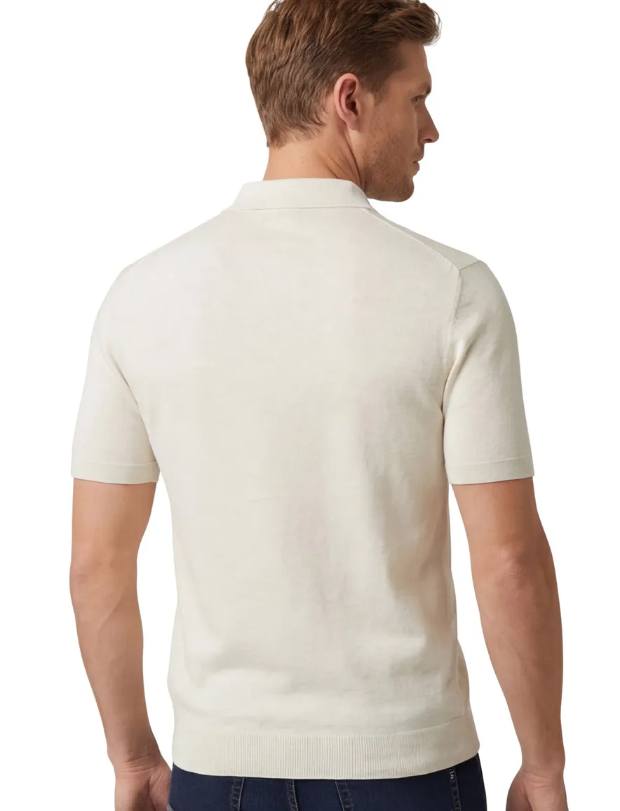 poloshirt korte mouw creme Portofino