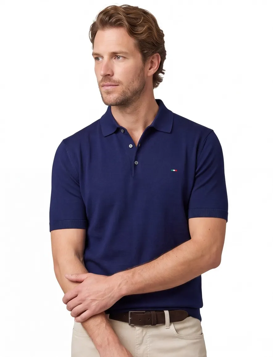 Portofino polo extra lang donkerblauw