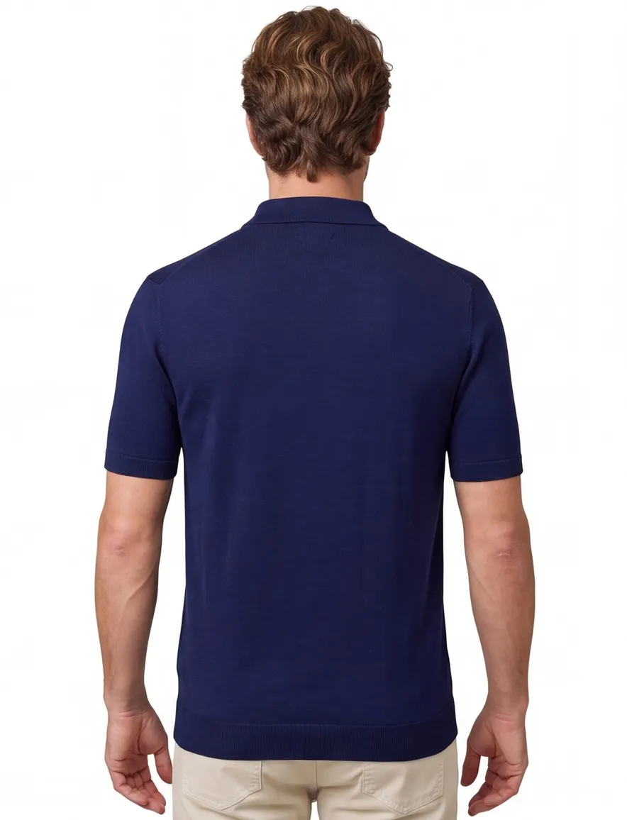 Portofino polo extra lang donkerblauw