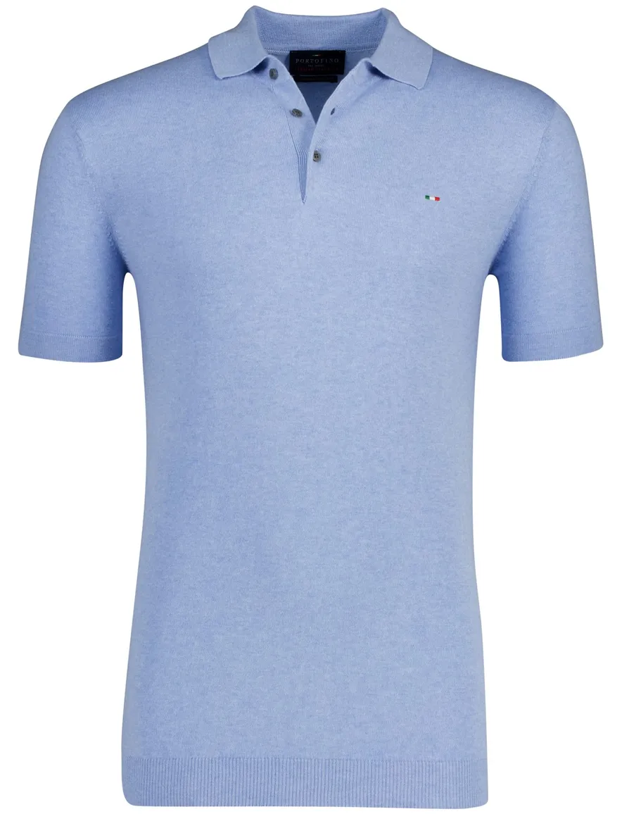 Portofino extra lange korte mouw polo blauw