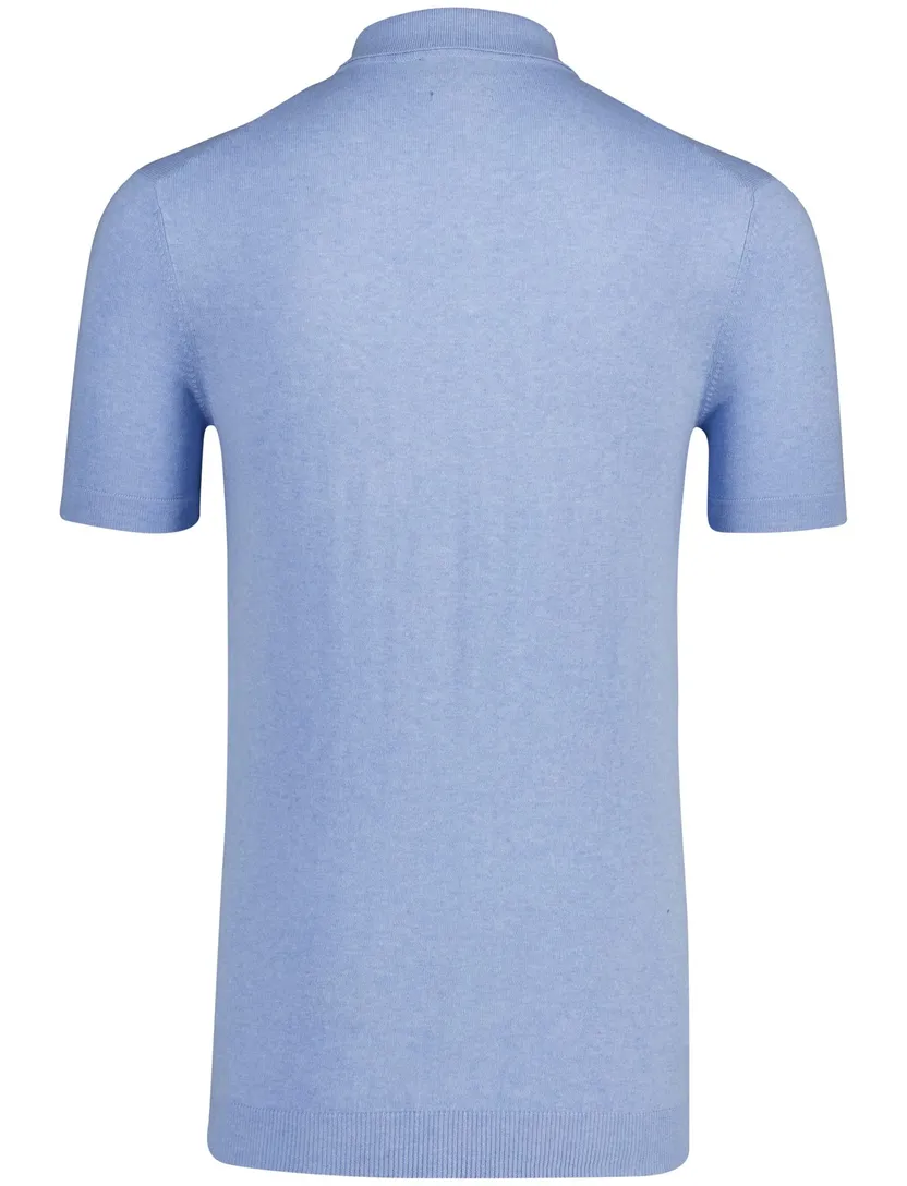 katoenen Portofino extra lange korte mouw polo blauw