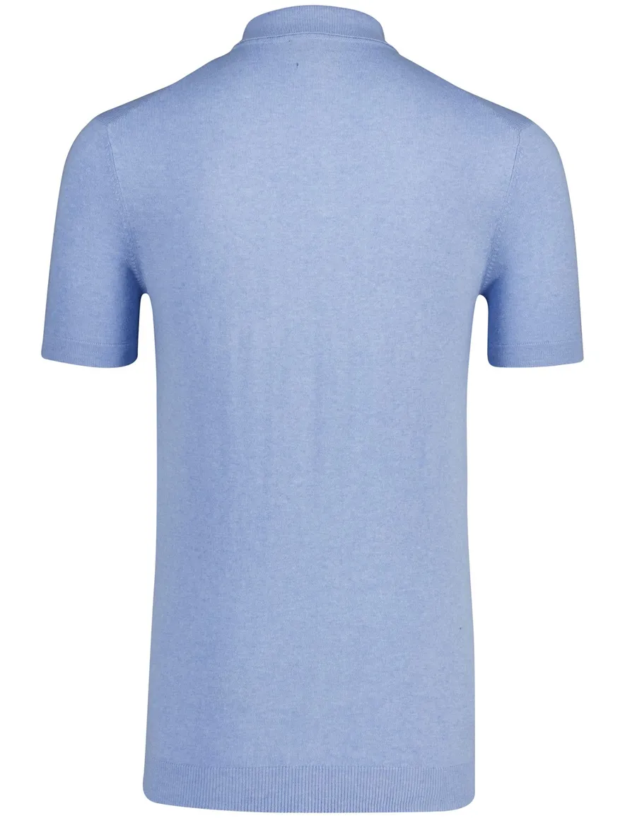 Portofino extra lange korte mouw polo blauw normale fit