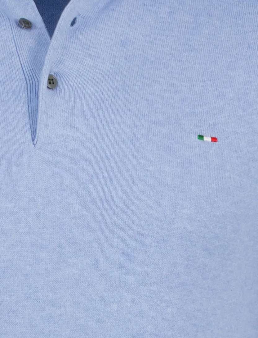 katoenen Portofino extra lange korte mouw polo blauw