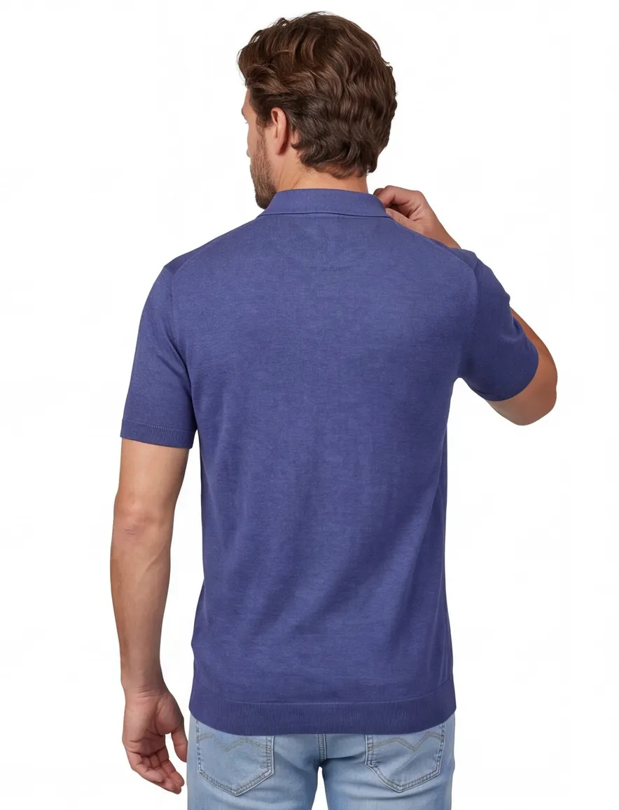 poloshirt extra lang donkerblauw Portofino