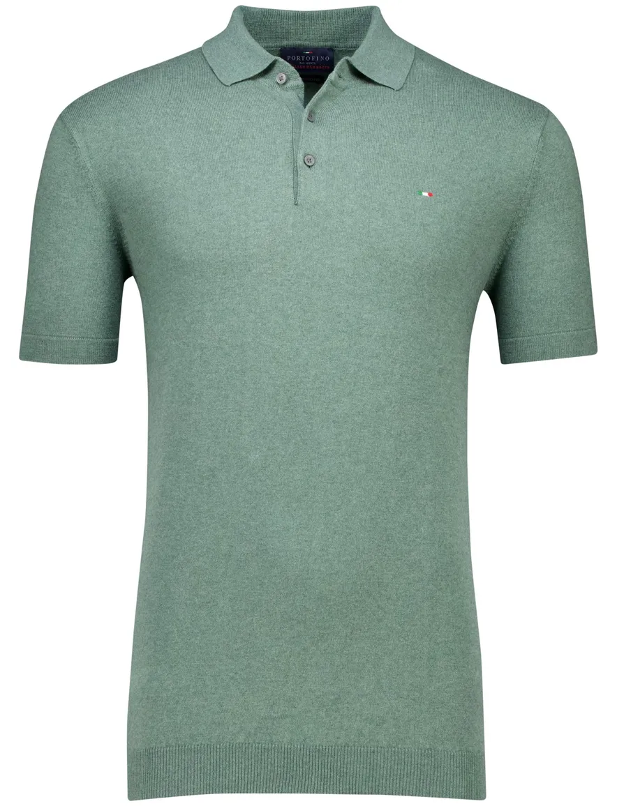 Portofino polo extra lang groen gemeleerd
