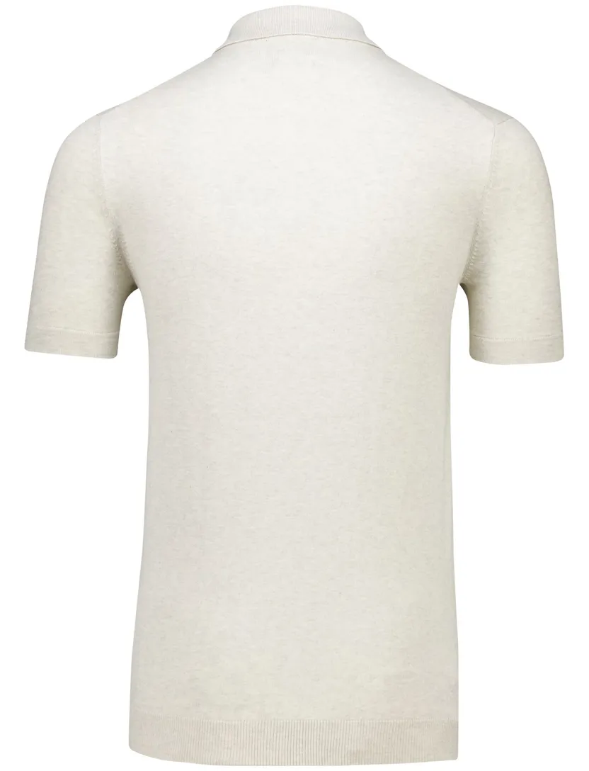 katoenen Portofino polo extra lang creme gemeleerd