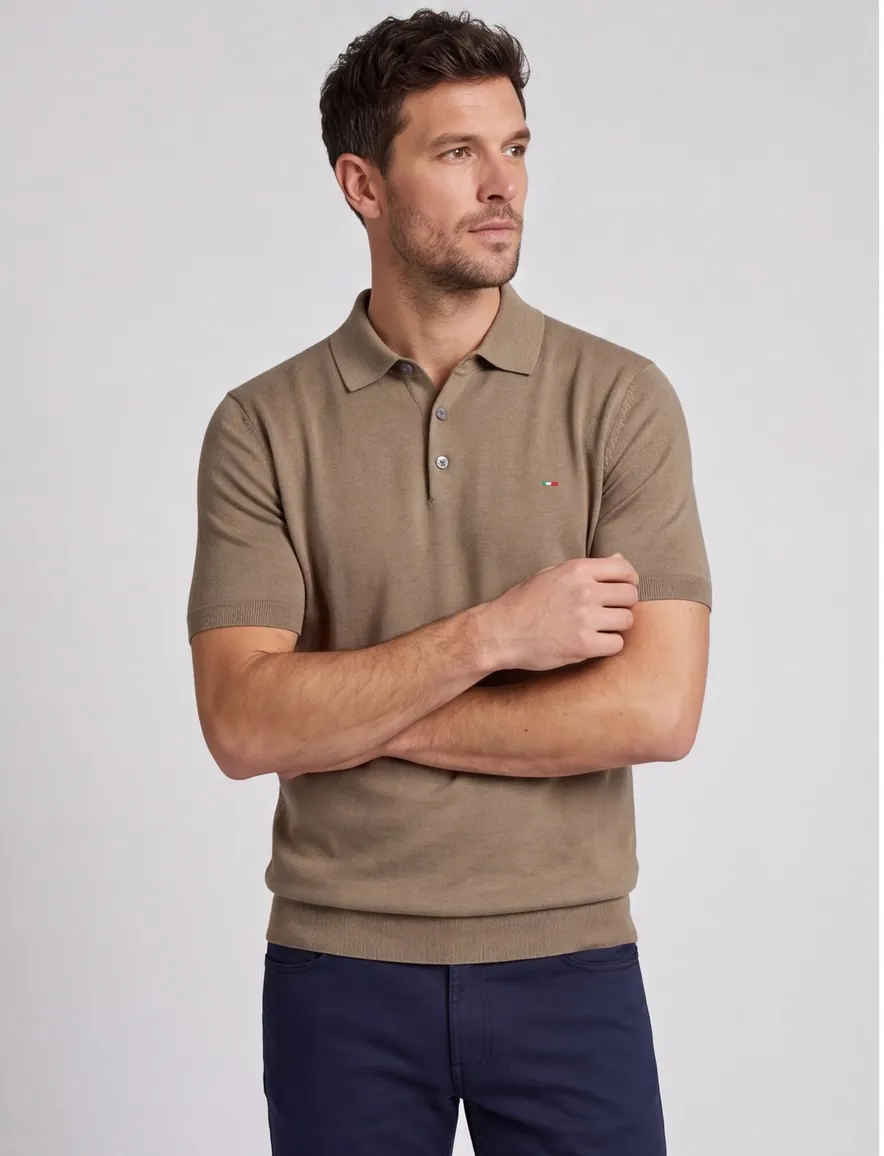 Portofino polo extra lang bruin