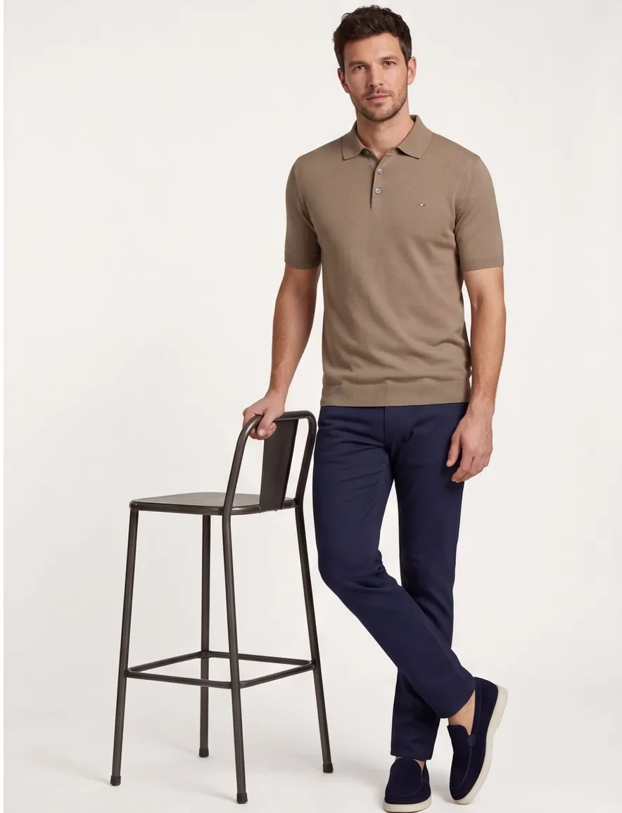 Portofino polo extra lang bruin