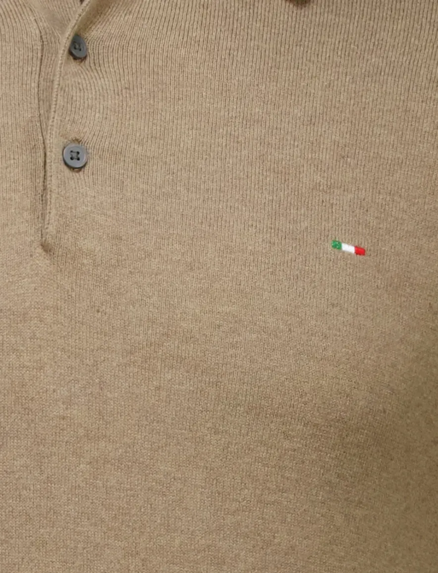 Portofino polo extra lang bruin gemêleerd