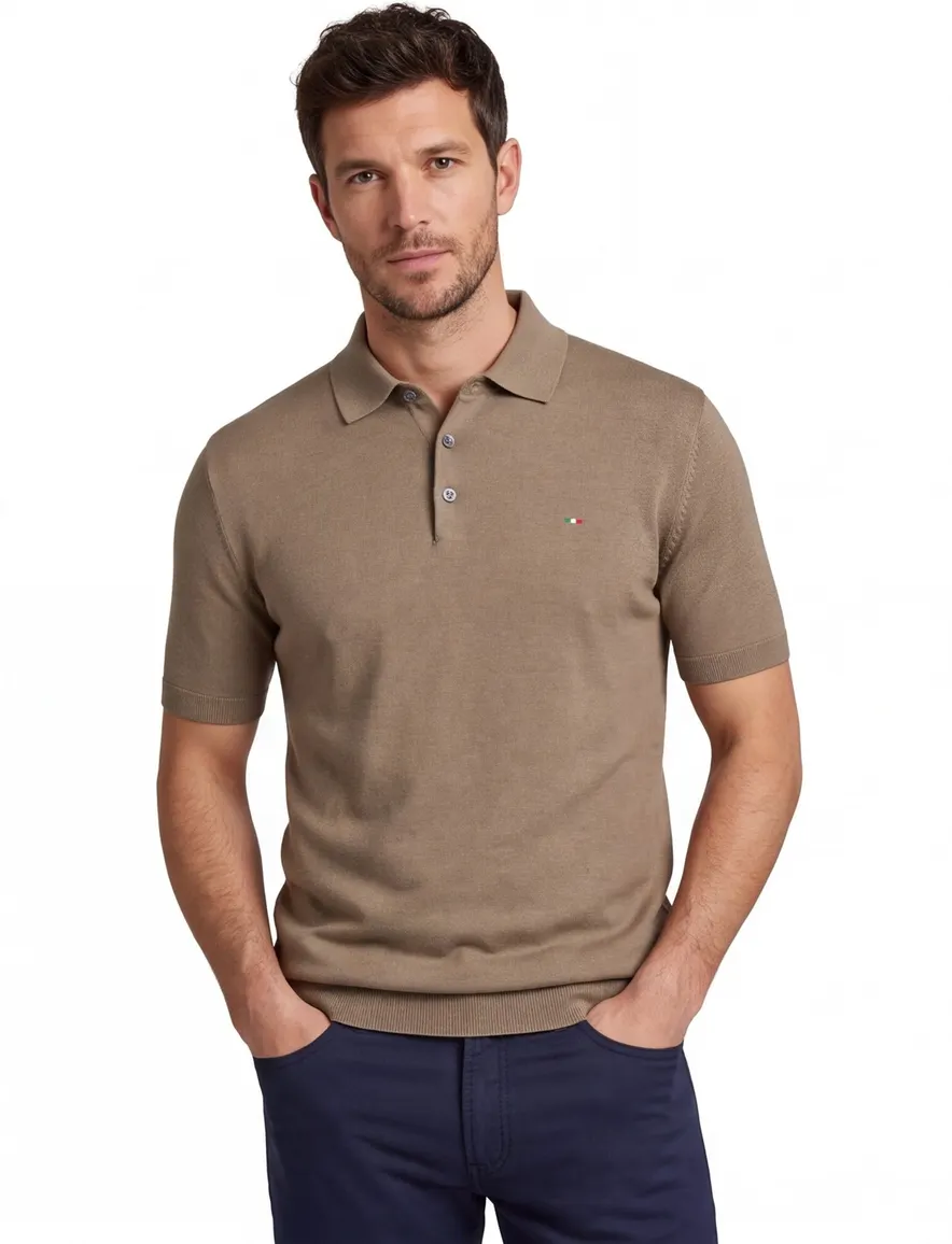 Portofino polo extra lang bruin