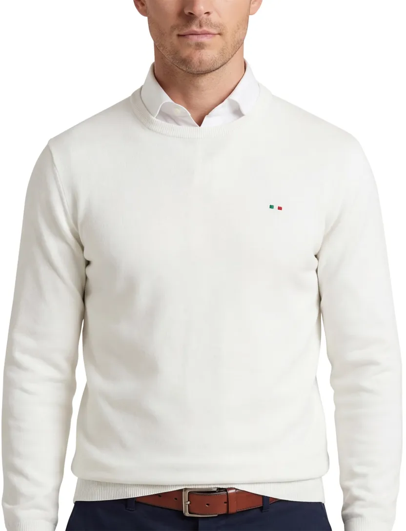 Portofino trui ronde hals ecru