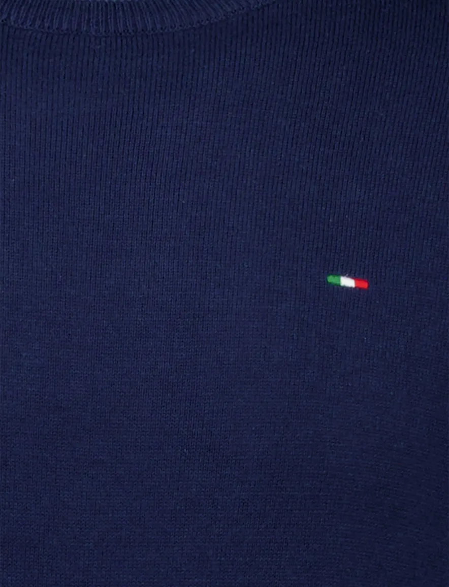 Portofino trui donkerblauw ronde hals