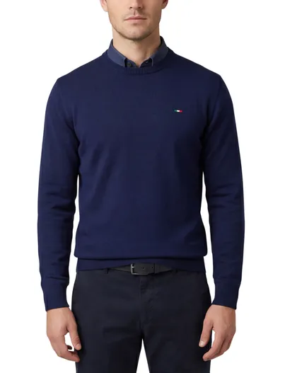 Portofino Portofino trui donkerblauw ronde hals