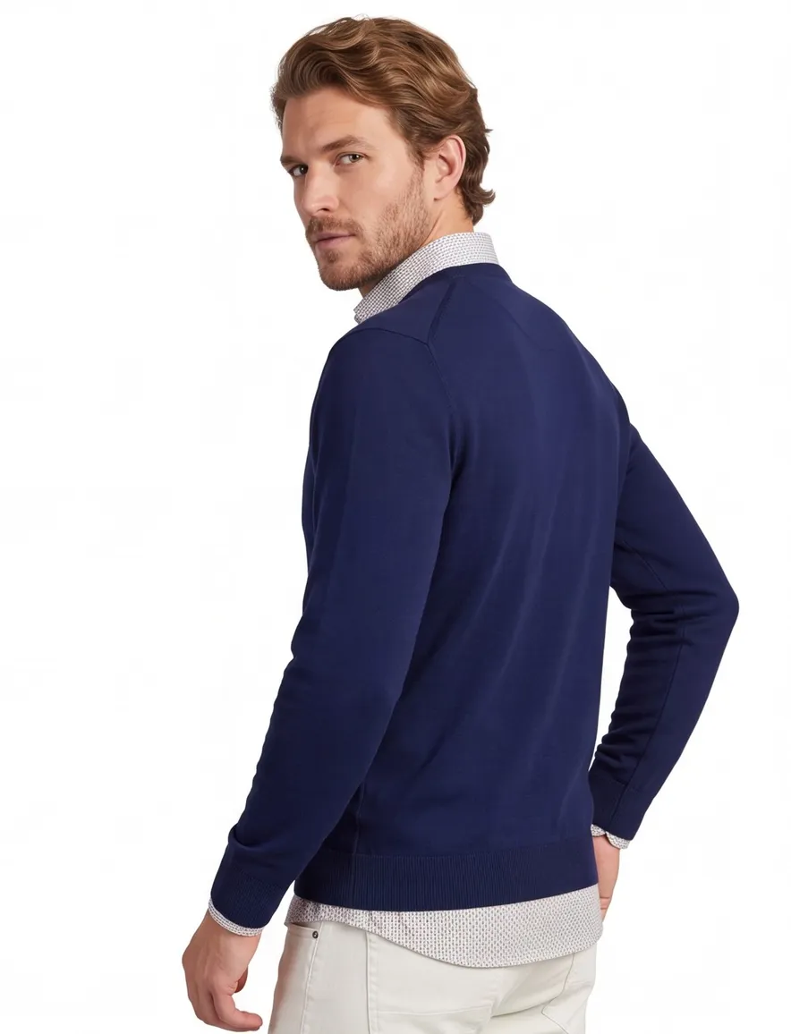 Portofino trui donkerblauw ronde hals
