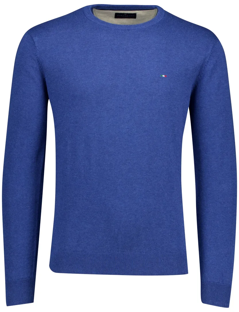 Portofino trui ronde hals blauw