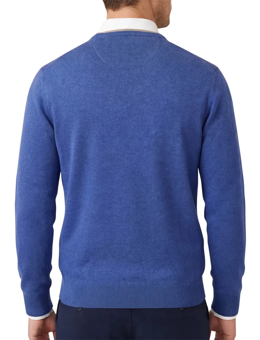 Portofino trui ronde hals blauw
